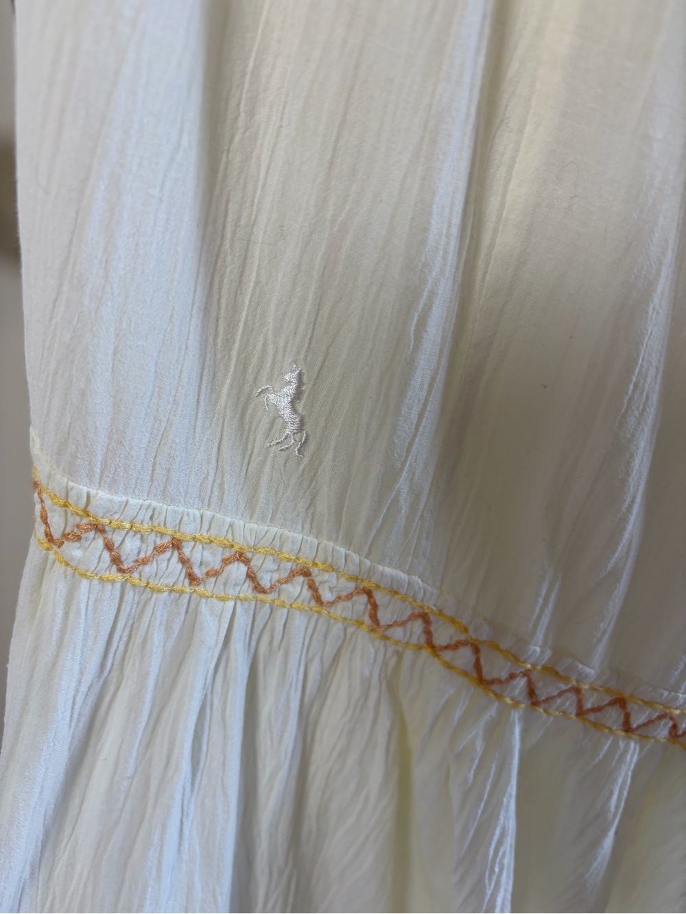 Chasing Unicorns RARE Cream Maxi Dress with Yellow Embroidery - Picture 8 of 15